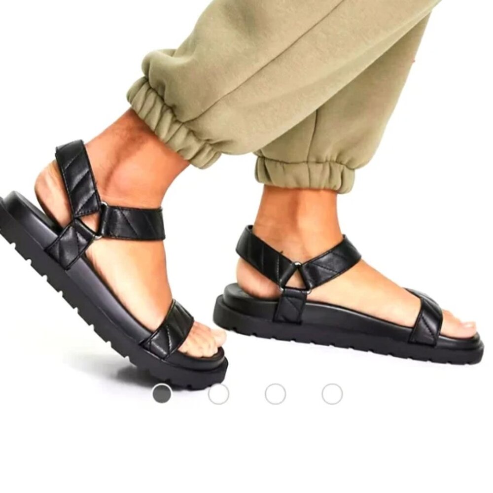 Bershka Strappy Black Sandals